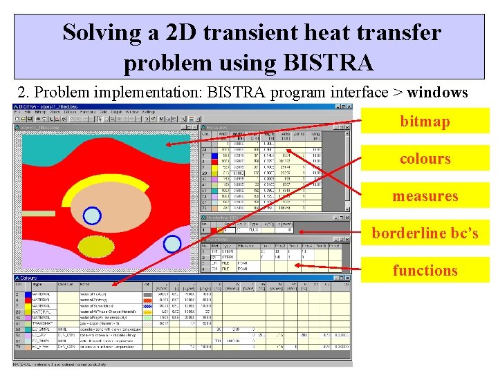 Solving a 2 D transient heat transfer problem using BISTRA 2. Problem implementation: BISTRA