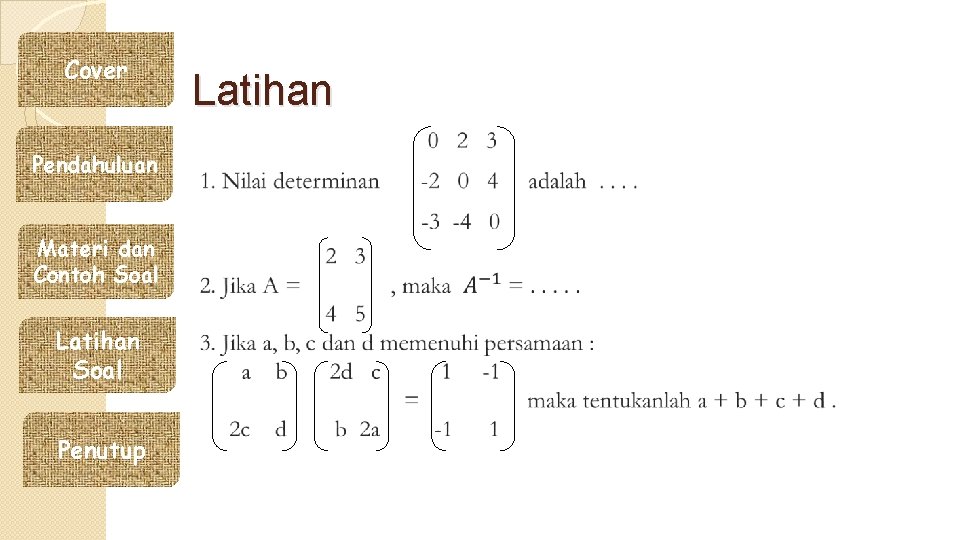 Cover Pendahuluan Materi dan Contoh Soal Latihan Soal Penutup Latihan 