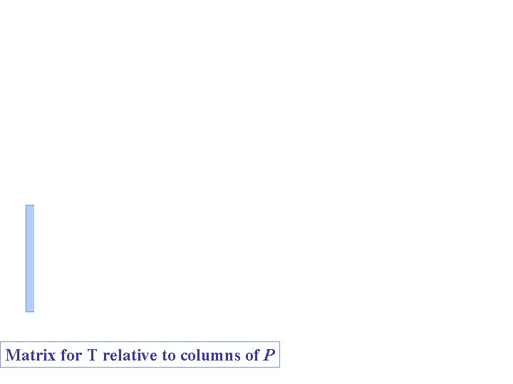 Matrix for T relative to columns of P 