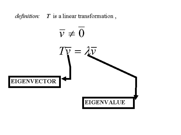 definition: T is a linear transformation , EIGENVECTOR EIGENVALUE 