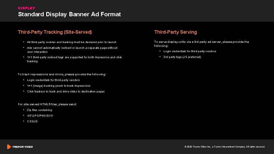 Ad Header Format AD SPECS DISPLAY Standard Display Banner Ad Format