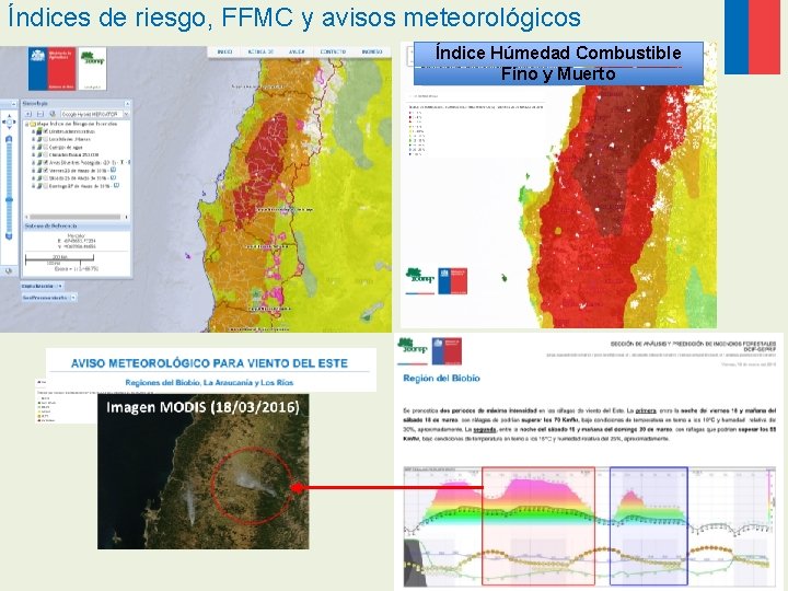 Índices de riesgo, FFMC y avisos meteorológicos Índice Húmedad Combustible Fino y Muerto 