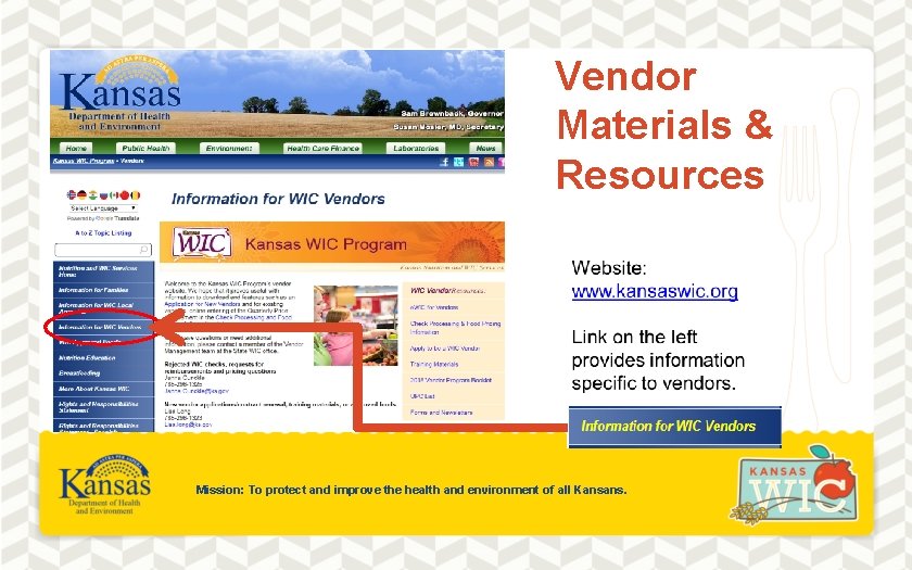 Vendor Materials & Resources Mission: To protect and improve the health and environment of