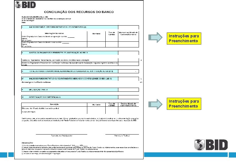 Instruções para Preenchimento 