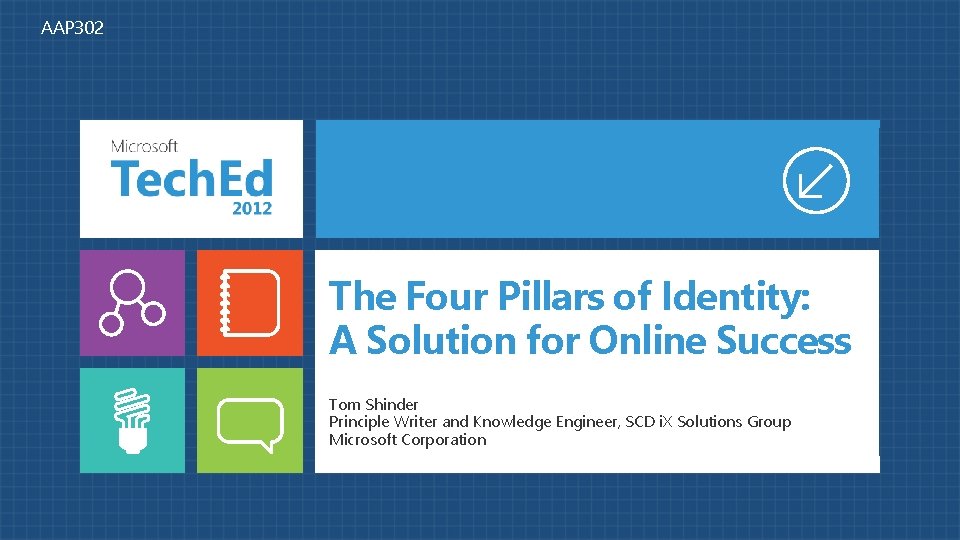 AAP 302 The Four Pillars of Identity: A Solution for Online Success Tom Shinder