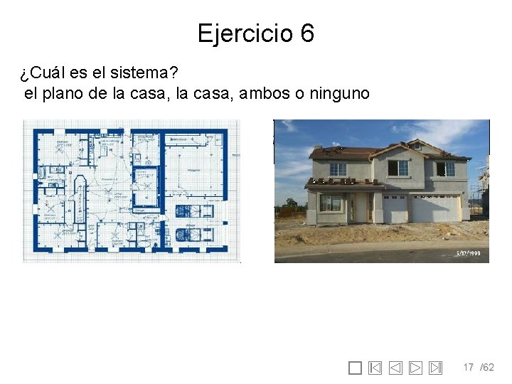 Ejercicio 6 ¿Cuál es el sistema? el plano de la casa, ambos o ninguno