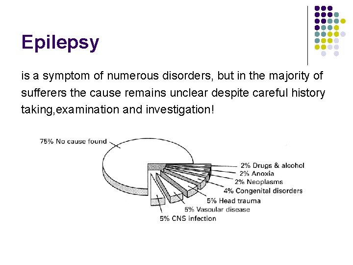 Epilepsy is a symptom of numerous disorders, but in the majority of sufferers the
