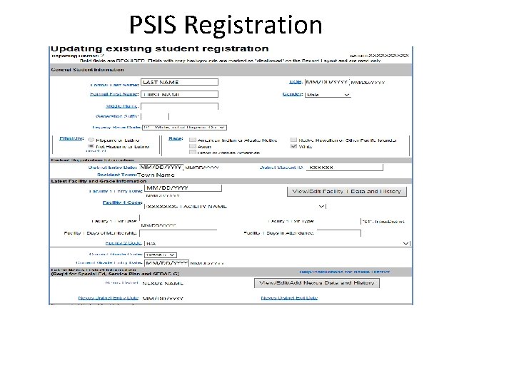 PSIS Registration 