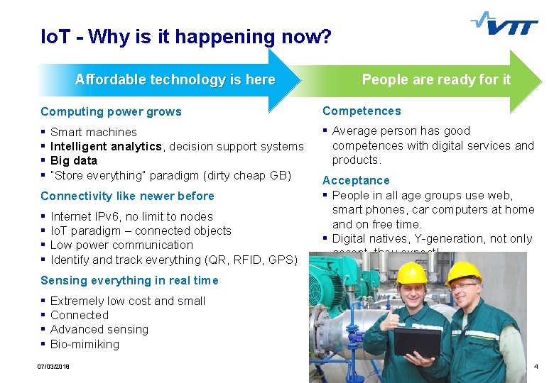 Io. T - Why is it happening now? Affordable technology is here People are