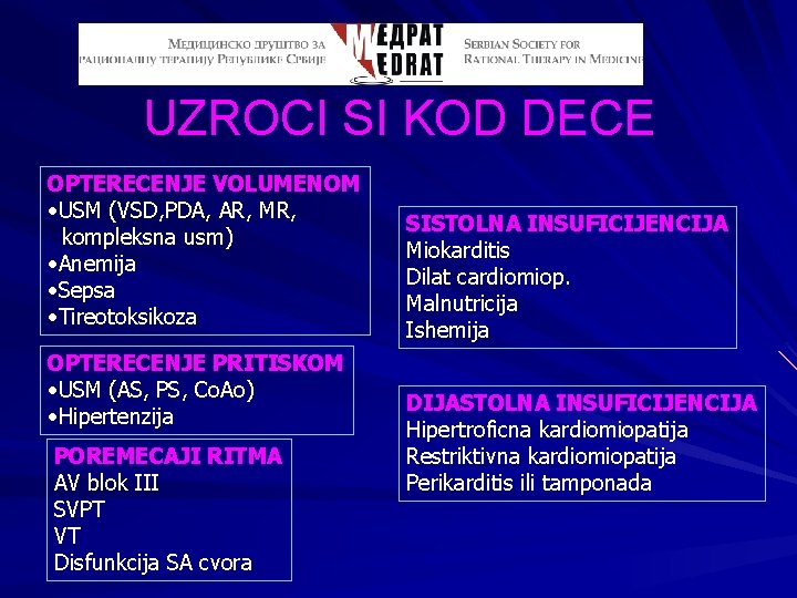 UZROCI SI KOD DECE OPTERECENJE VOLUMENOM • USM (VSD, PDA, AR, MR, kompleksna usm)