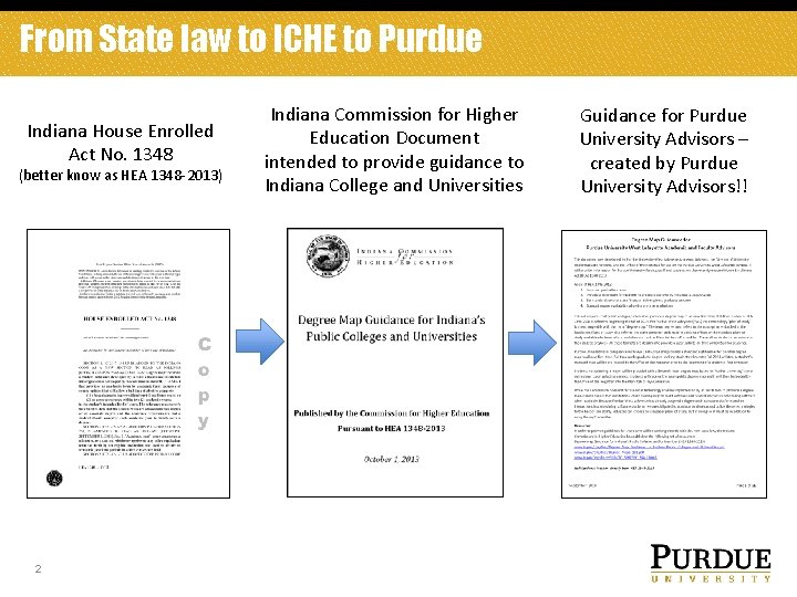 From State law to ICHE to Purdue Indiana House Enrolled Act No. 1348 (better