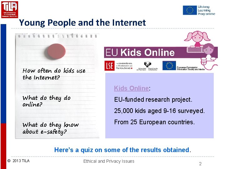 Young People and the Internet How often do kids use the Internet? Kids Online: