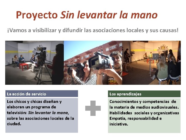 Proyecto Sin levantar la mano ¡Vamos a visibilizar y difundir las asociaciones locales y