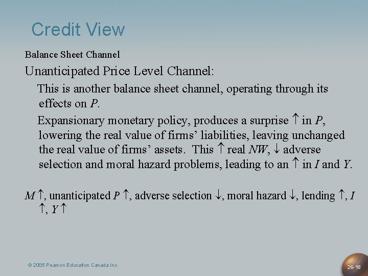 Credit View Balance Sheet Channel Unanticipated Price Level Channel: This is another balance sheet