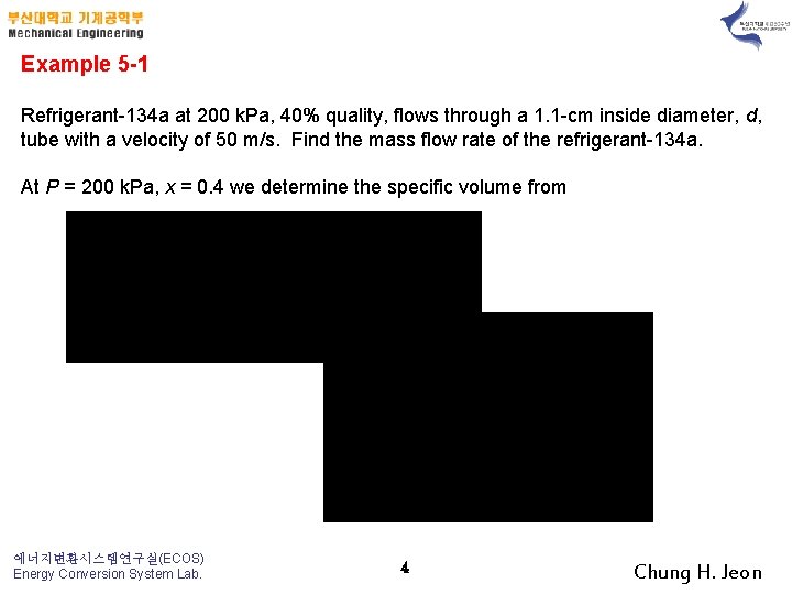 Example 5 -1 Refrigerant-134 a at 200 k. Pa, 40% quality, flows through a