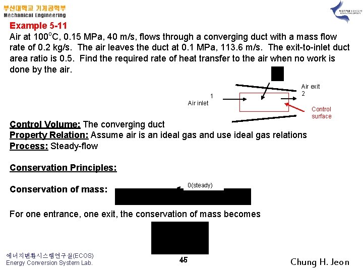 Example 5 -11 Air at 100 o. C, 0. 15 MPa, 40 m/s, flows