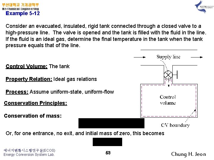 Example 5 -12 Consider an evacuated, insulated, rigid tank connected through a closed valve