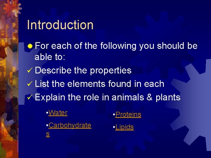 Introduction ® For each of the following you should be able to: ü Describe Introduction ® For each of the following you should be able to: ü Describe