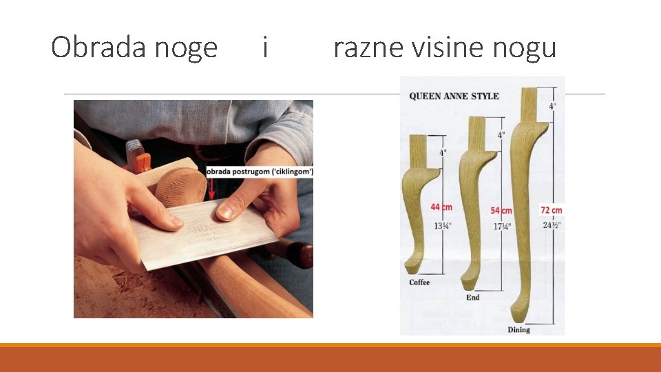 Obrada noge i razne visine nogu 