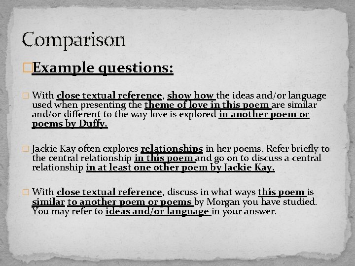 Compare E Question Example 8 Mark Question Edwin Morgan This can be