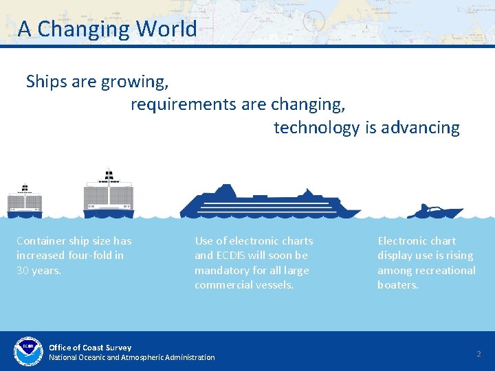 A Changing World Ships are growing, requirements are changing, technology is advancing Container ship A Changing World Ships are growing, requirements are changing, technology is advancing Container ship