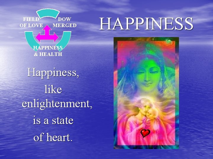 FIELD OF LOVE DOW MERGED HAPPINESS & HEALTH Happiness, like enlightenment, is a state