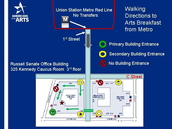 Union Station Metro Red Line No Transfers Walking Directions to Arts Breakfast from Metro