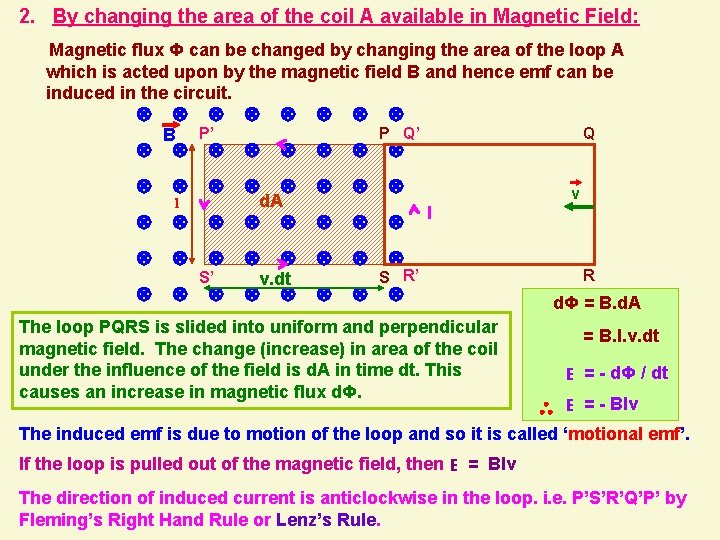 2. By changing the area of the coil A available in Magnetic Field: Magnetic