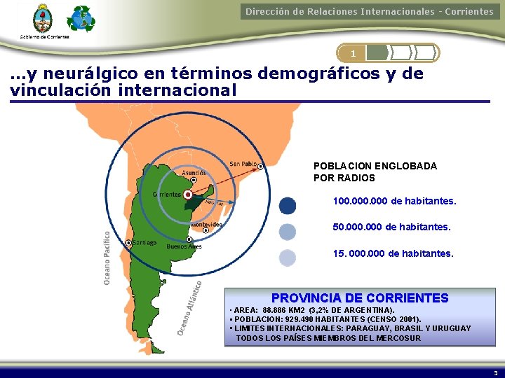 Dirección de Relaciones Internacionales - Corrientes 1 …y neurálgico en términos demográficos y de