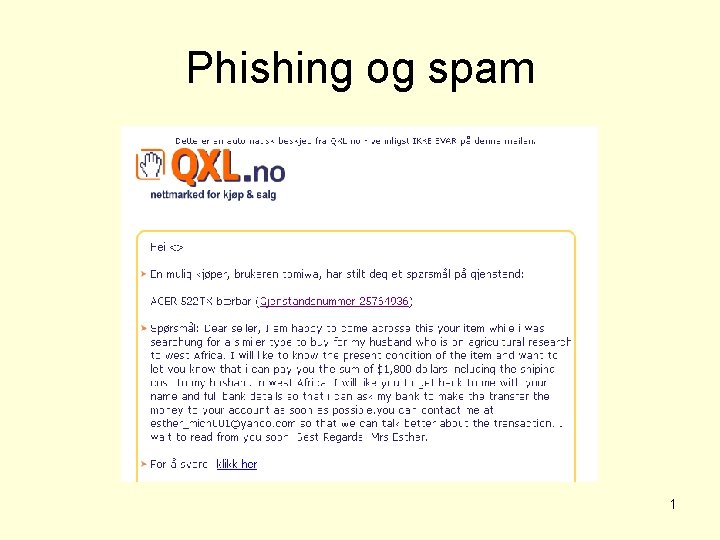 Phishing og spam 1 