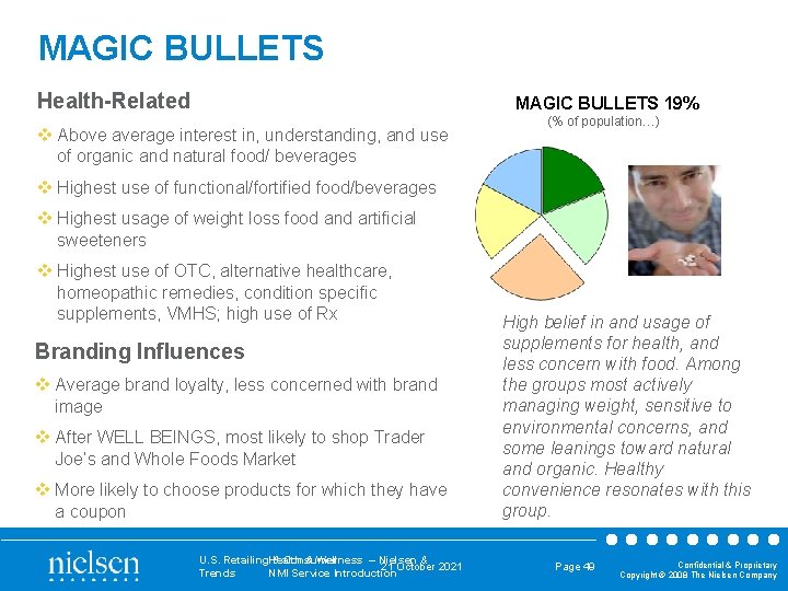MAGIC BULLETS Health-Related MAGIC BULLETS 19% v Above average interest in, understanding, and use