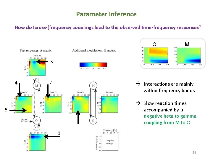 Parameter Inference How do (cross-)frequency couplings lead to the observed time-frequency responses? O M