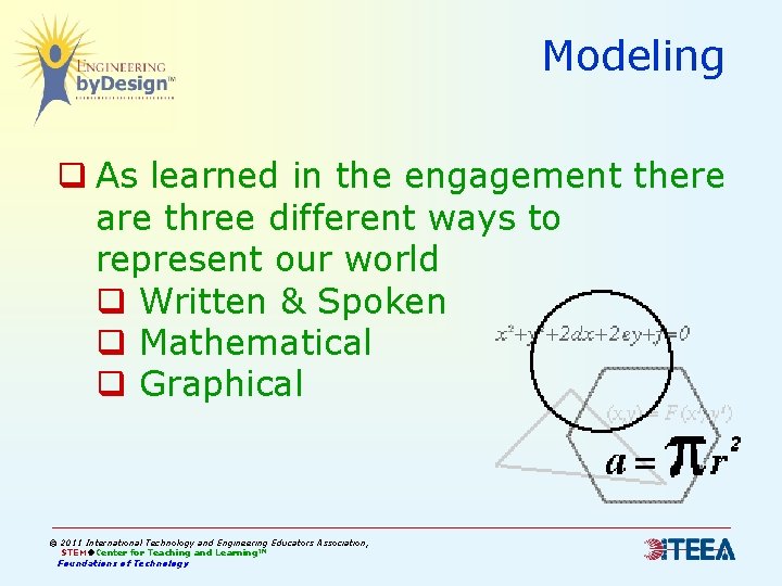 Modeling q As learned in the engagement there are three different ways to represent