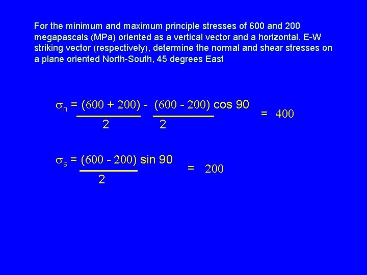 Inclass problem 1 For maximum and minimum stresses