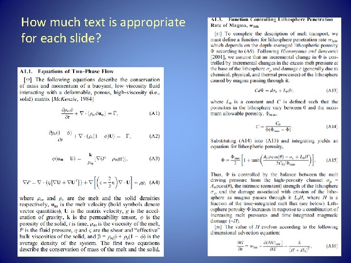 How much text is appropriate for each slide? 