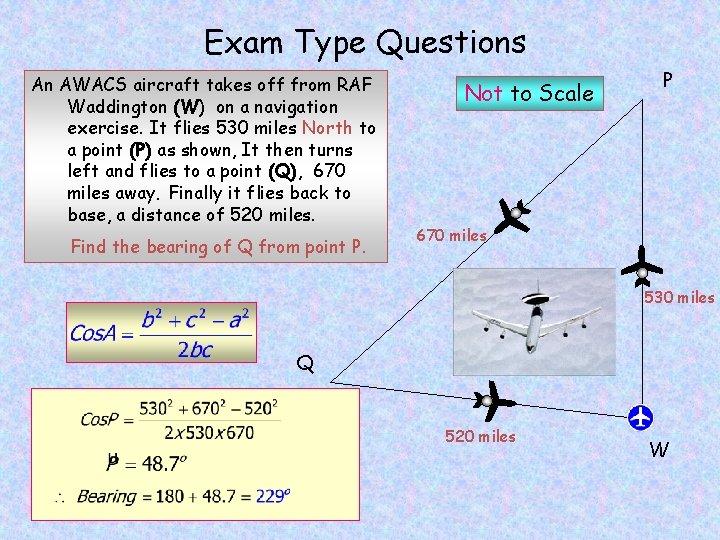 Exam Type Questions An AWACS aircraft takes off from RAF Waddington (W) on a