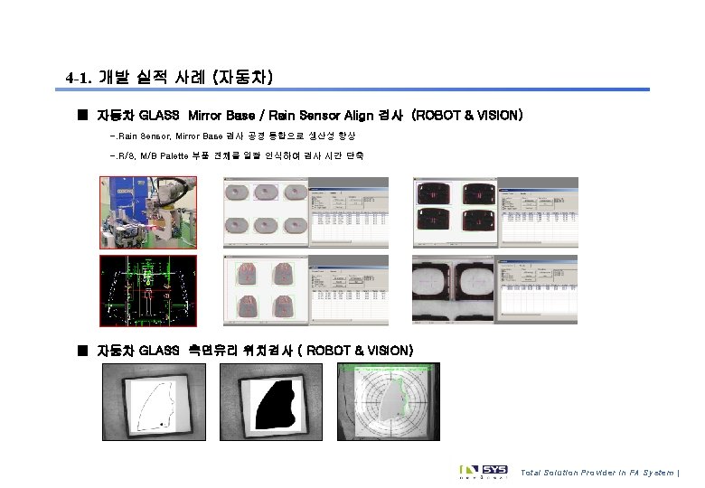 4 -1. 개발 실적 사례 (자동차) ■ 자동차 GLASS Mirror Base / Rain Sensor