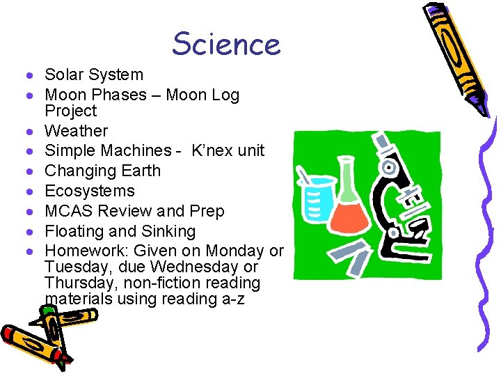 Science · Solar System · Moon Phases – Moon Log Project · Weather ·
