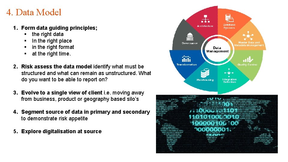 4. Data Model 1. Form data guiding principles; § the right data § In