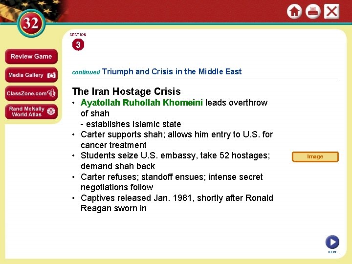 SECTION 3 continued Triumph and Crisis in the Middle East The Iran Hostage Crisis