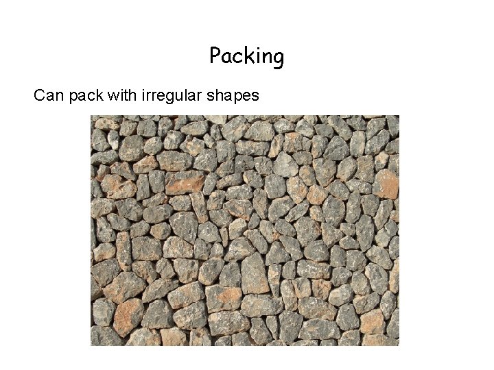 Packing Can pack with irregular shapes 