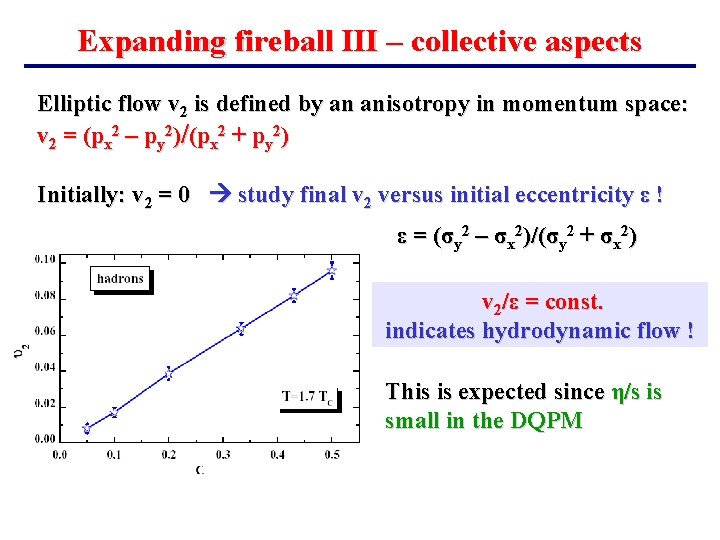Expanding fireball III – collective aspects Elliptic flow v 2 is defined by an Expanding fireball III – collective aspects Elliptic flow v 2 is defined by an