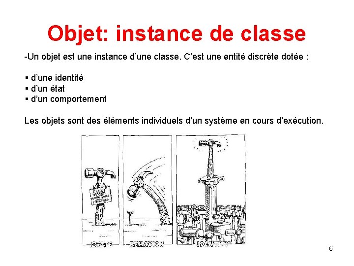 Objet: instance de classe -Un objet est une instance d’une classe. C’est une entité Objet: instance de classe -Un objet est une instance d’une classe. C’est une entité