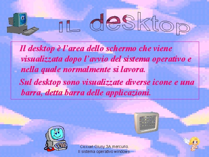 Il desktop è l’area dello schermo che viene visualizzata dopo l’avvio del sistema operativo