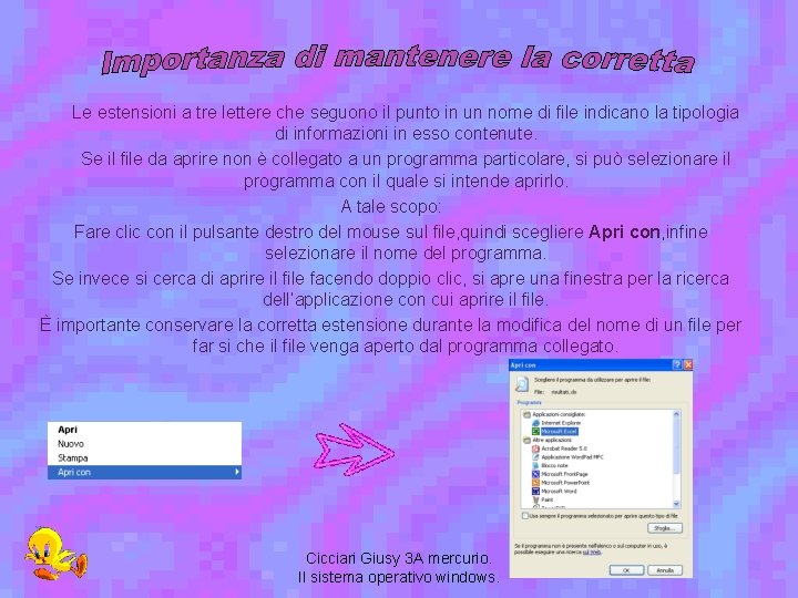 Le estensioni a tre lettere che seguono il punto in un nome di file