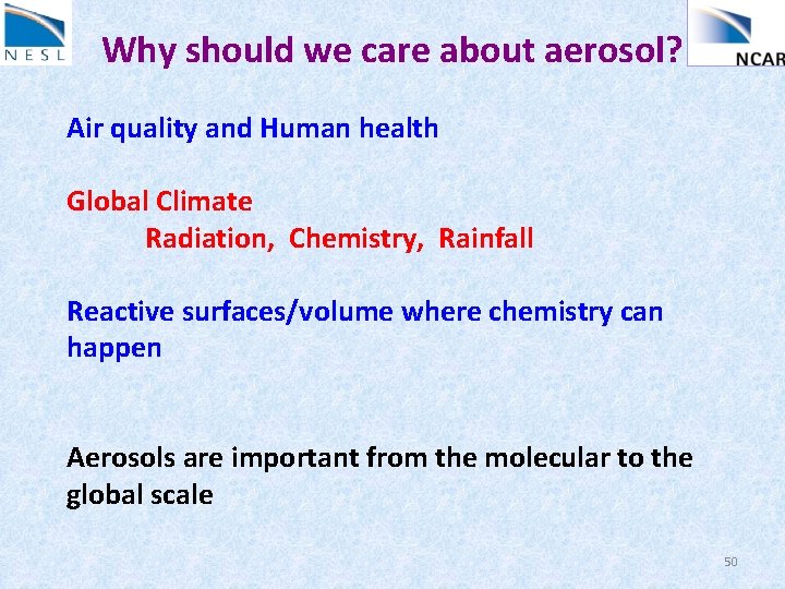 Why should we care about aerosol? Air quality and Human health Global Climate Radiation,