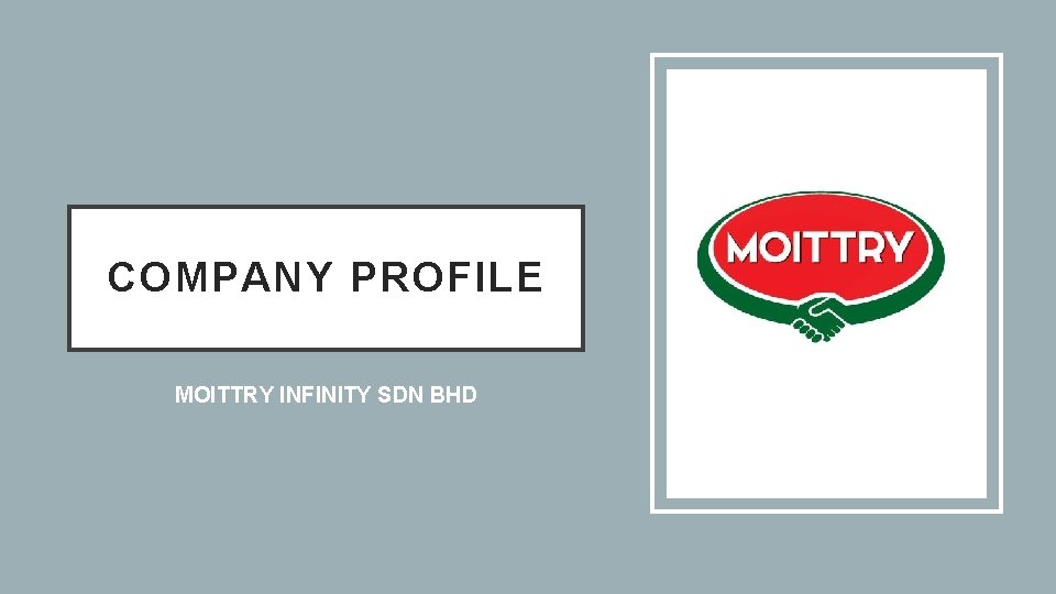 COMPANY PROFILE MOITTRY INFINITY SDN BHD 