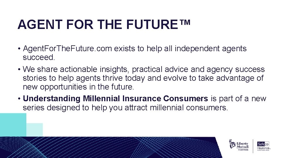AGENT FOR THE FUTURE™ • Agent. For. The. Future. com exists to help all