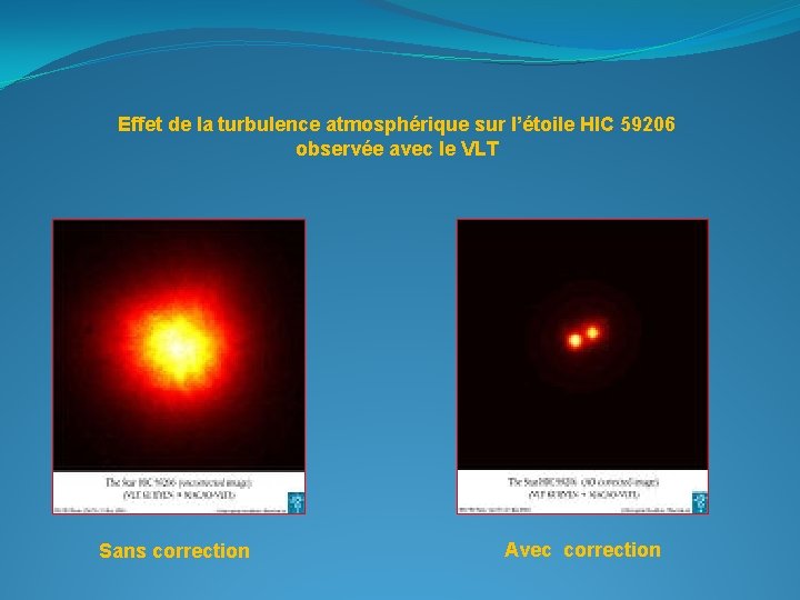 Effet de la turbulence atmosphérique sur l’étoile HIC 59206 observée avec le VLT Sans