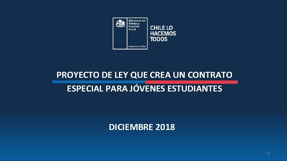 PROYECTO DE LEY QUE CREA UN CONTRATO ESPECIAL